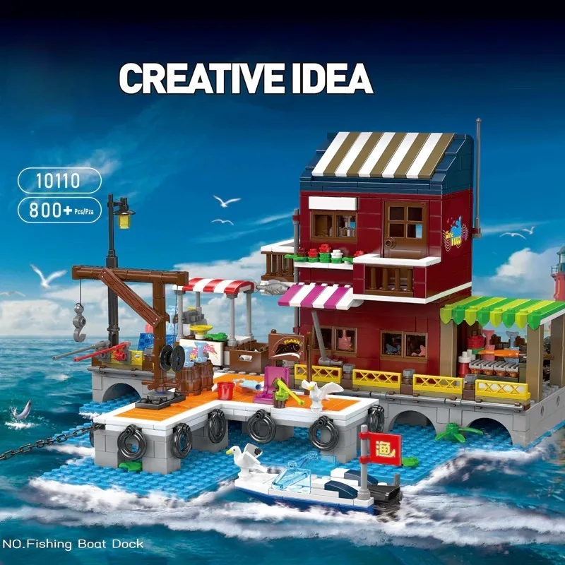 Modular Buildings MOC 10110 Fishing Boat Dock Architecture Model 800PCS Building Blocks Brick Puzzle Toys for Children Kids Gift
Modular Buildings MOC 10110 Fishing Boat Dock Architecture Model 800PCS Building Blocks Brick Puzzle Toys for Children Kids Gift