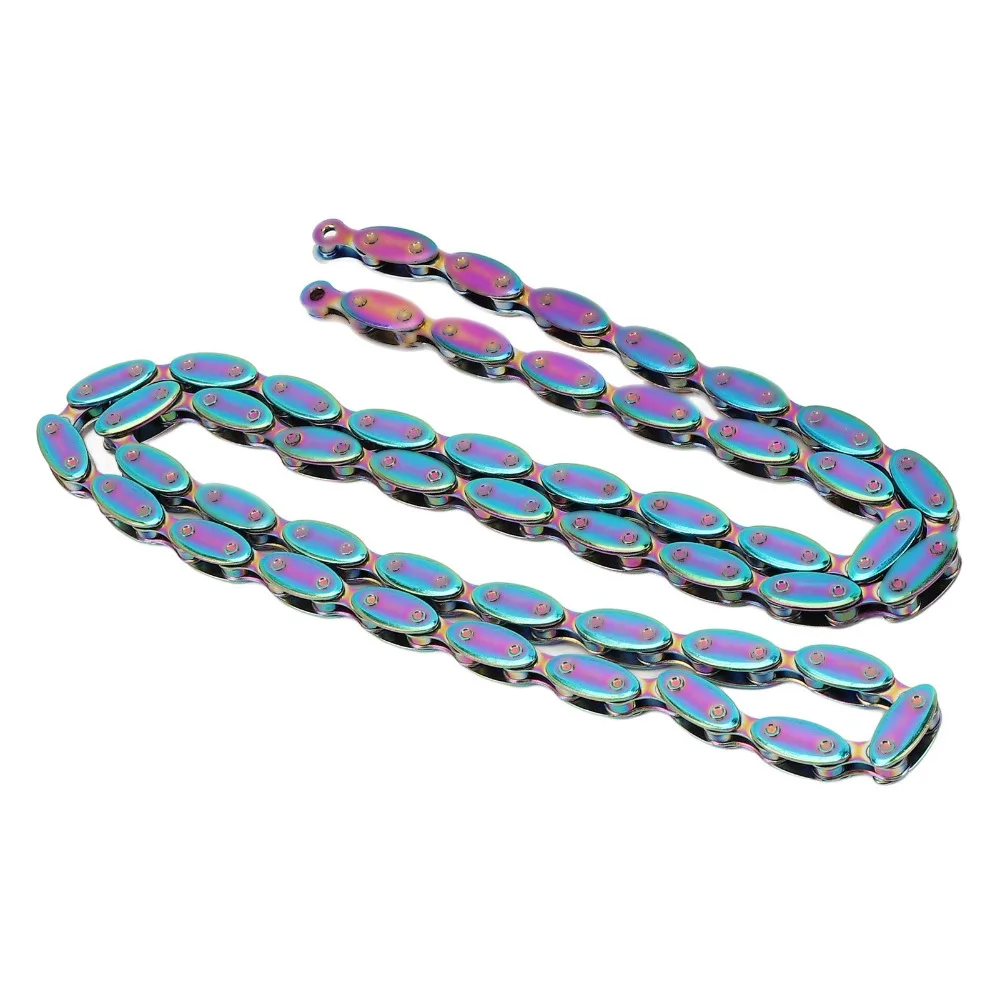 Радужная односкоростная велосипедная цепь, 100-звенья марганцевая стальная цепь с фиксированной передачей, велосипедная цепь для регби для велосипедов BMX, велосипеды с фиксированной передачей
Радужная односкоростная велосипедная цепь, 100-звенья марганцевая стальная цепь с фиксированной передачей, велосипедная цепь для регби для велосипедов BMX, велосипеды с фиксированной передачей