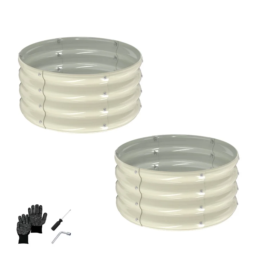 2 Pcs 2×2×1ft Raised Garden Bed, Round Galvanized Outdoor Planter Box, Metal Garden Bed for Planting Vegetables Fruits Flowers,
2 Pcs 2×2×1ft Raised Garden Bed, Round Galvanized Outdoor Planter Box, Metal Garden Bed for Planting Vegetables Fruits Flowers,