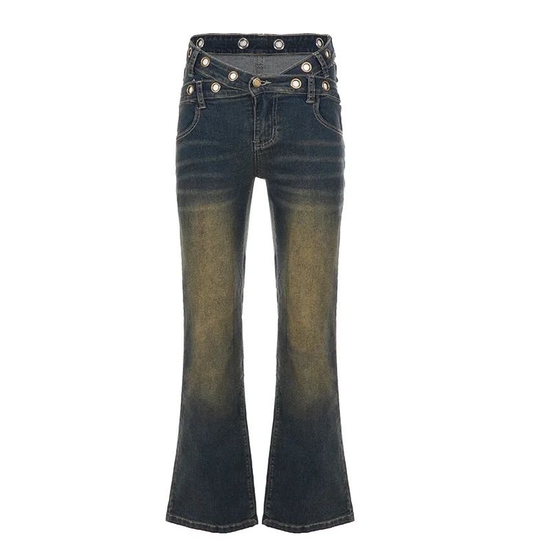 Retro Streetwear Casual Fashion Washed Sexy Mid-Waist Micro Flare Denim Pants
Retro Streetwear Casual Fashion Washed Sexy Mid-Waist Micro Flare Denim Pants