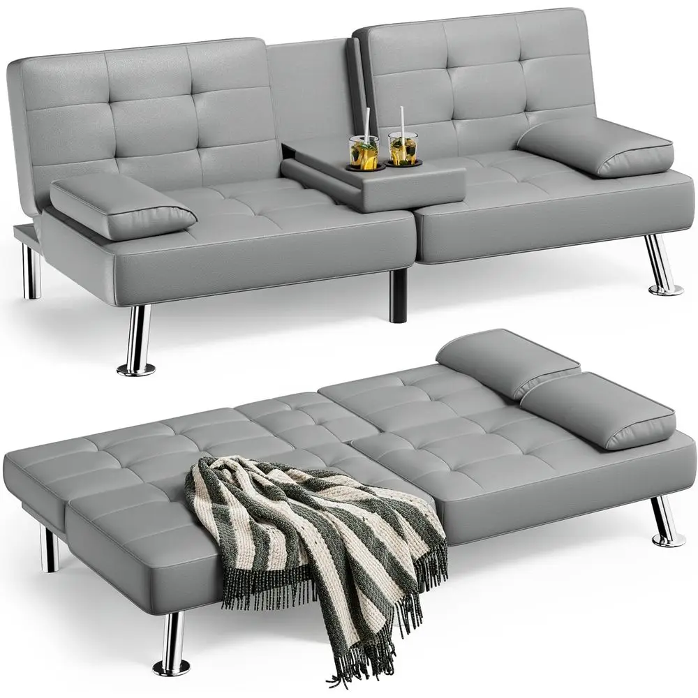 Gray Adjustable Recliner Sleeper Sofa with Removable Armrests and Dual Cup Holders for Living Room
Gray Adjustable Recliner Sleeper Sofa with Removable Armrests and Dual Cup Holders for Living Room