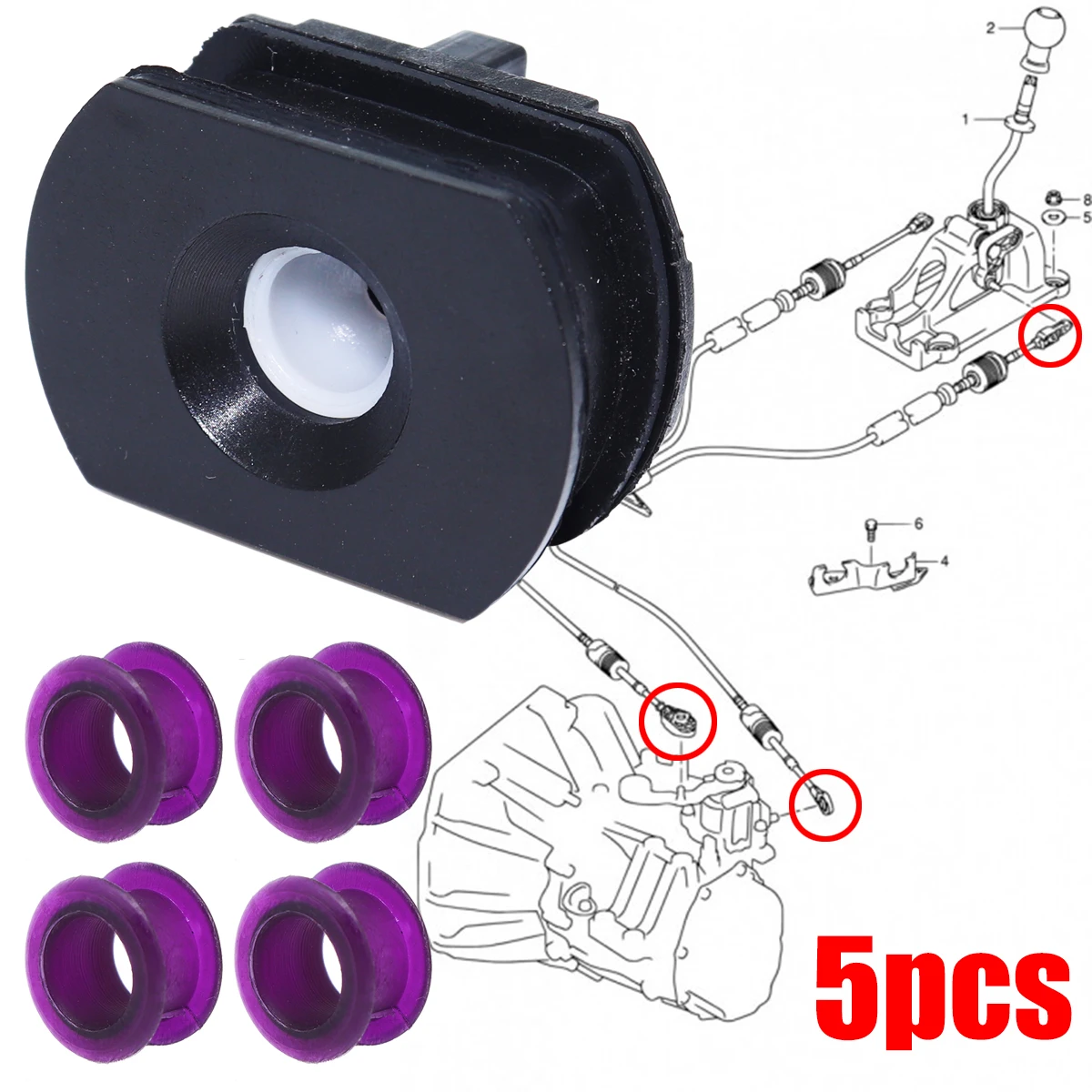 5pcs/set Gear Shifter Cable Bushing For Suzuki SX4 Swift Sport Lever End Linkage Connector Adapter Selector Grommet Sleeve Clips
5pcs/set Gear Shifter Cable Bushing For Suzuki SX4 Swift Sport Lever End Linkage Connector Adapter Selector Grommet Sleeve Clips