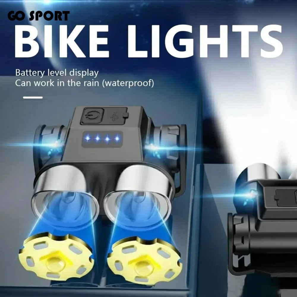 High-Brightness Bicycle Front Rear Light Rainproof Design IPX6 Waterproof Cycling Headlight Easy Installation 2 Modes