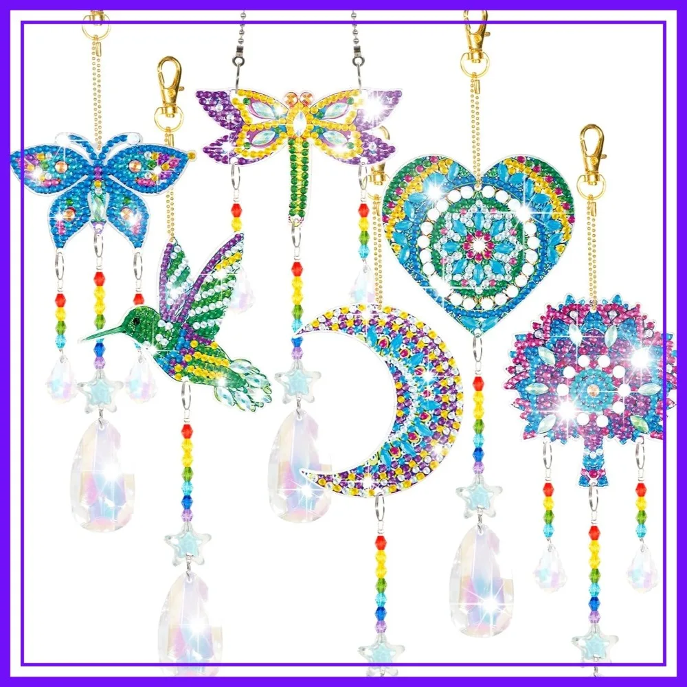 6 Pcs Diamond Painting Suncatcher, Double Sided 3D Wind Chime, Hanging Ornaments for Home Garden Decor
6 Pcs Diamond Painting Suncatcher, Double Sided 3D Wind Chime, Hanging Ornaments for Home Garden Decor