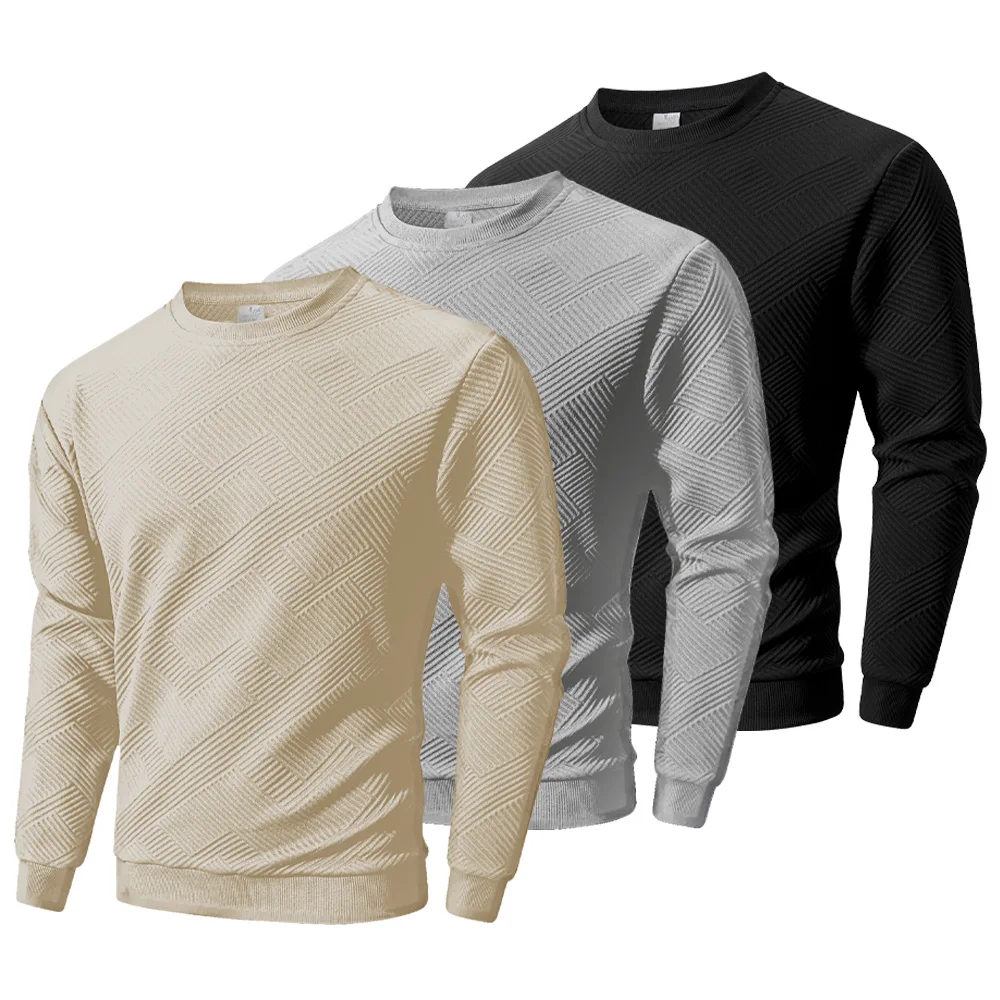 Мужские полосатые жаккардовые толстовки с круглым вырезом и длинным рукавом, модный повседневный спортивный пуловер с капюшоном, мужская спортивная одежда, топы
Мужские полосатые жаккардовые толстовки с круглым вырезом и длинным рукавом, модный повседневный спортивный пуловер с капюшоном, мужская спортивная одежда, топы