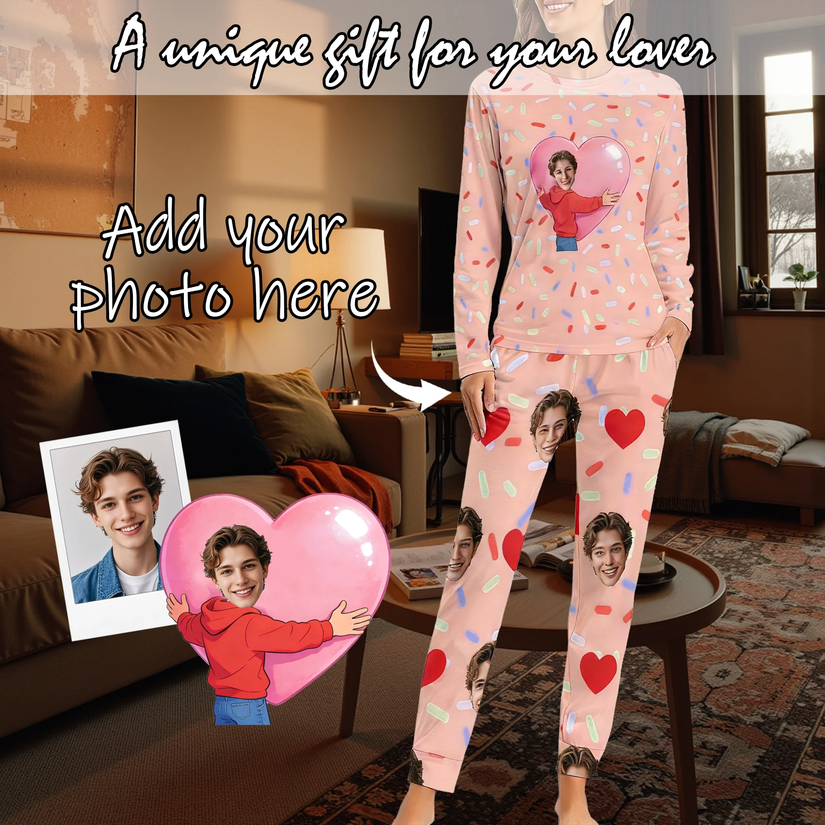 Custom Women Pajamas with Face homewear Custom Women long Sleeve Pajama Set Personalized gift family couple pet
Custom Women Pajamas with Face homewear Custom Women long Sleeve Pajama Set Personalized gift family couple pet