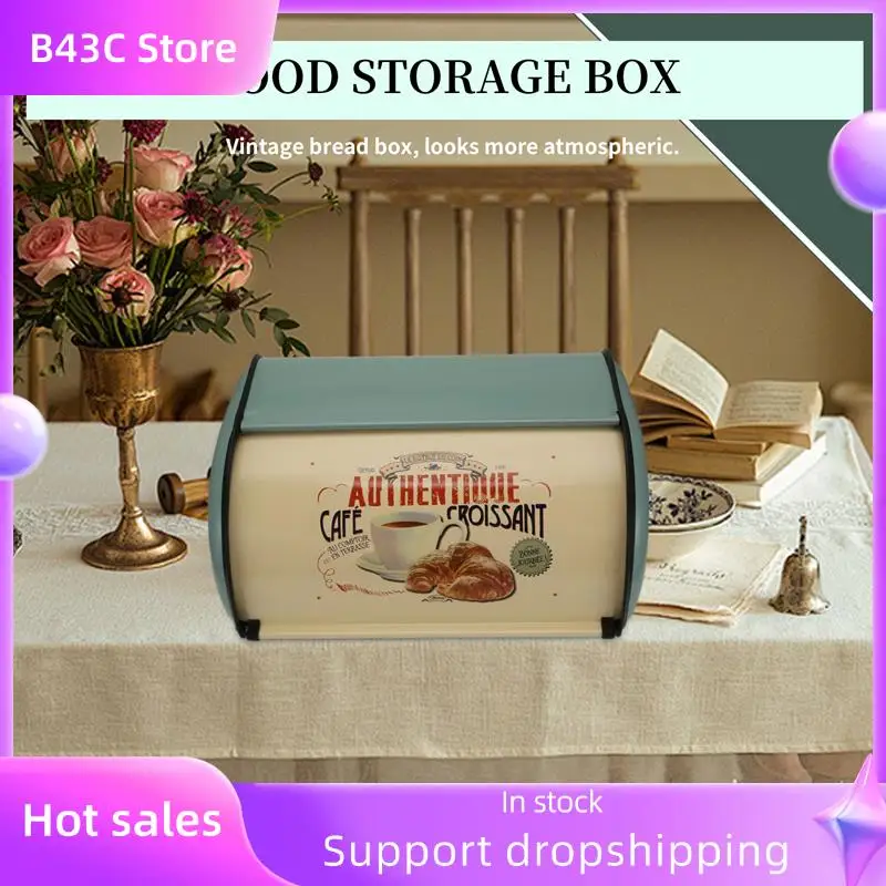 B14C Vintage Bread Box Storage Bin Rollup Top Light Blue Small Powder Coated Bread Iron Snack Boxes Food Containerfor Kitchen Ho
B14C Vintage Bread Box Storage Bin Rollup Top Light Blue Small Powder Coated Bread Iron Snack Boxes Food Containerfor Kitchen Ho