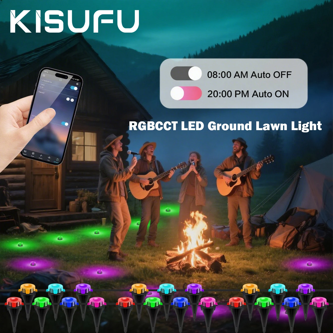 RGBCCT LED Ground Lawn Light Waterproof 15M 30M 60M 90M Bluetooth APP Remote Control Magic Color Christmas Lawn/Floor Lights
RGBCCT LED Ground Lawn Light Waterproof 15M 30M 60M 90M Bluetooth APP Remote Control Magic Color Christmas Lawn/Floor Lights