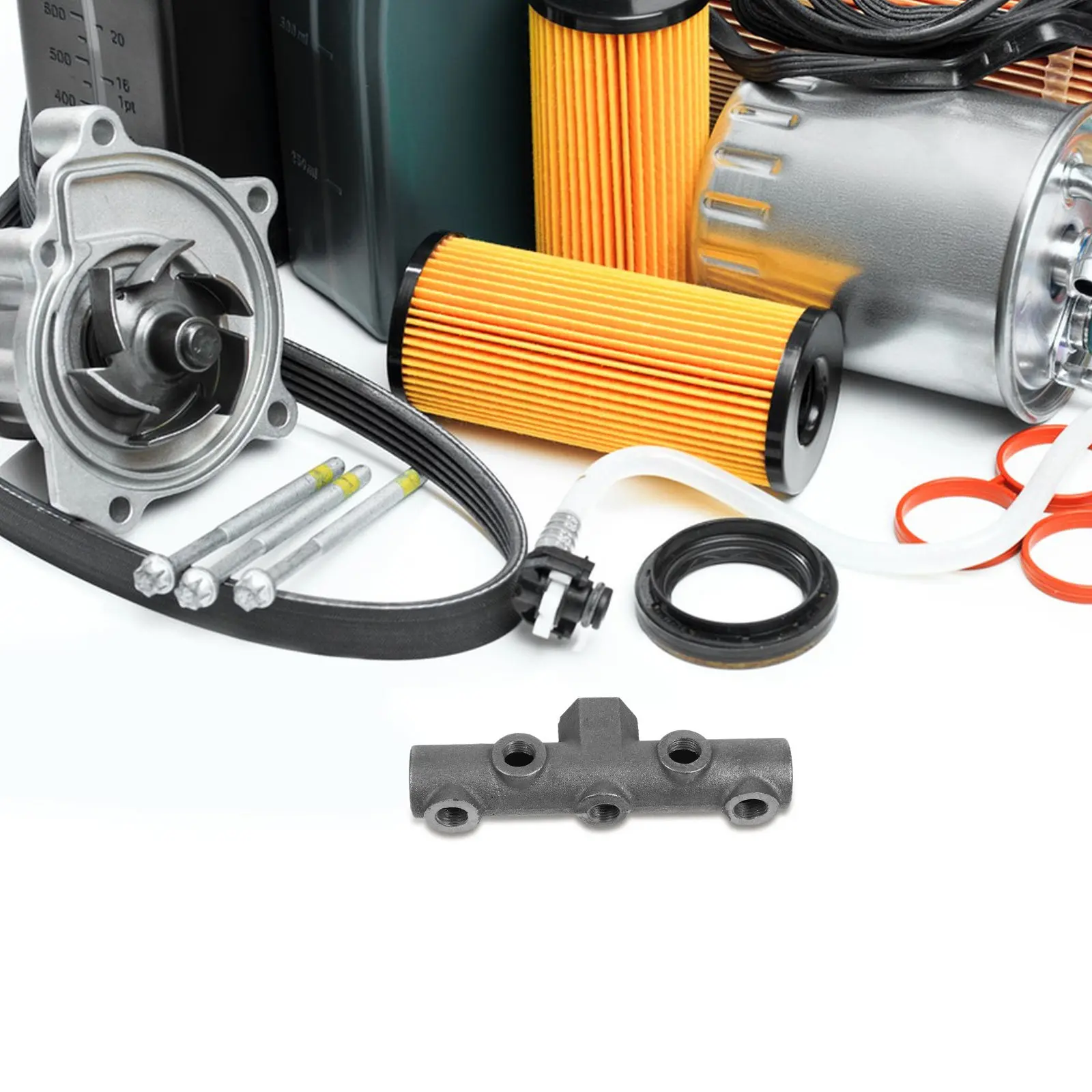 Air Compressor Pump Parts 1 2 Inner Outer Threaded Heavy Duty Iron Six Way for Secure Fixation Compatible with Belt