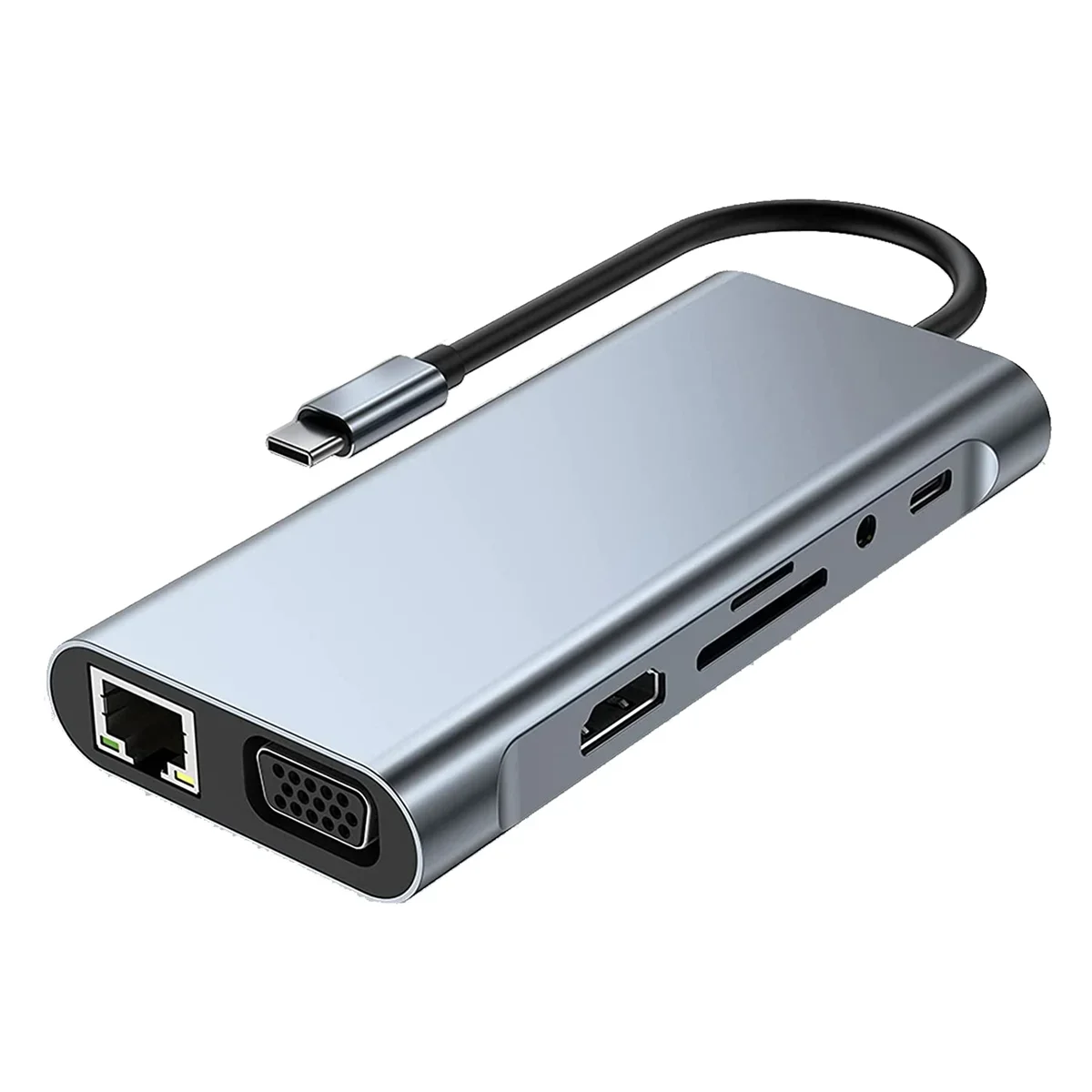 11 in 1USB C HUB Docking Station with 4K HDTV-ompatible, VGA, USB 3.0 Port,Type PD, RJ45 Ethernet,SD / TF ard Reader
11 in 1USB C HUB Docking Station with 4K HDTV-ompatible, VGA, USB 3.0 Port,Type PD, RJ45 Ethernet,SD / TF ard Reader