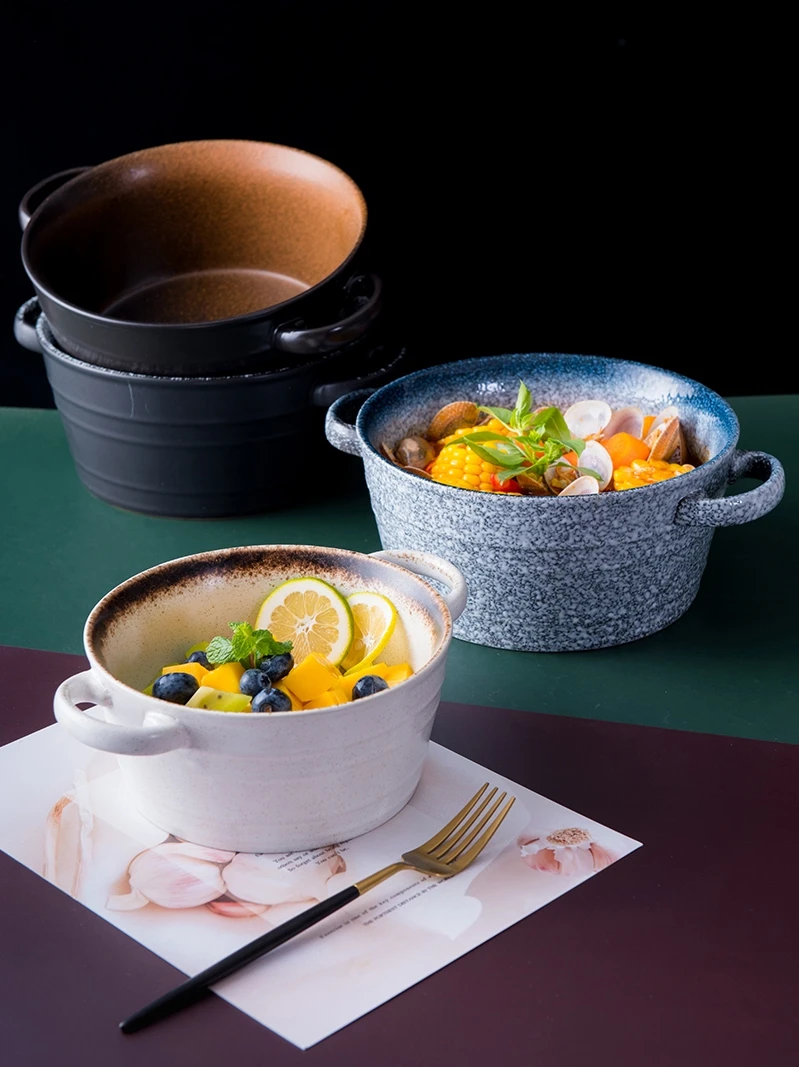 Japanese Bowl, Large Ceramic Bowl, Binaural Soup Bowl, Creative Noodle Bowl, Salad Bowl, Household Soup Pot and Tableware
Japanese Bowl, Large Ceramic Bowl, Binaural Soup Bowl, Creative Noodle Bowl, Salad Bowl, Household Soup Pot and Tableware