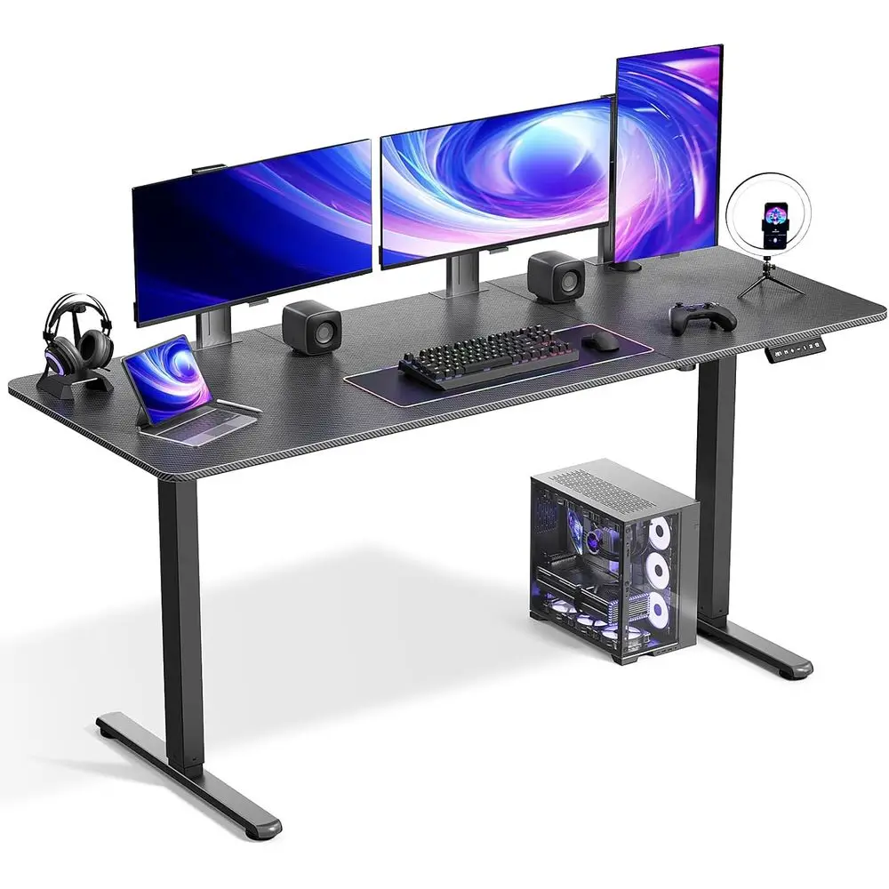 Adjustable Height Electric Standing Desk, 63x24 Large Sit-Stand Desk, Home Office Computer Workstation, Spliced Carbon Fiber Bla
Adjustable Height Electric Standing Desk, 63x24 Large Sit-Stand Desk, Home Office Computer Workstation, Spliced Carbon Fiber Bla