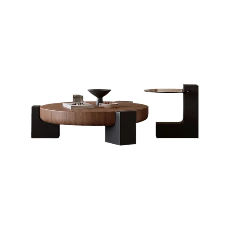 Italian minimalist round coffee living room home light luxury high end designer antique walnut coffee table combination
Italian minimalist round coffee living room home light luxury high end designer antique walnut coffee table combination