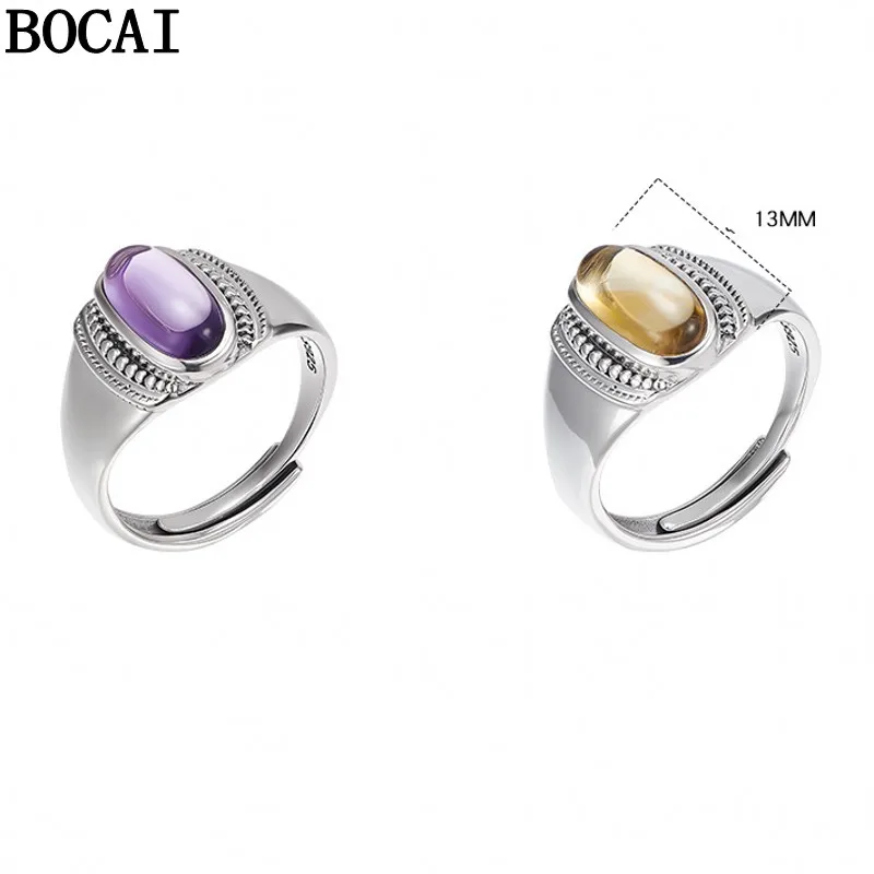 S925 Sterling Silver Rings for Women Men Retro Rivet Pattern Inlaid Oval Natural Amethyst Citrine Fashion Jewelry Wholesale
S925 Sterling Silver Rings for Women Men Retro Rivet Pattern Inlaid Oval Natural Amethyst Citrine Fashion Jewelry Wholesale
