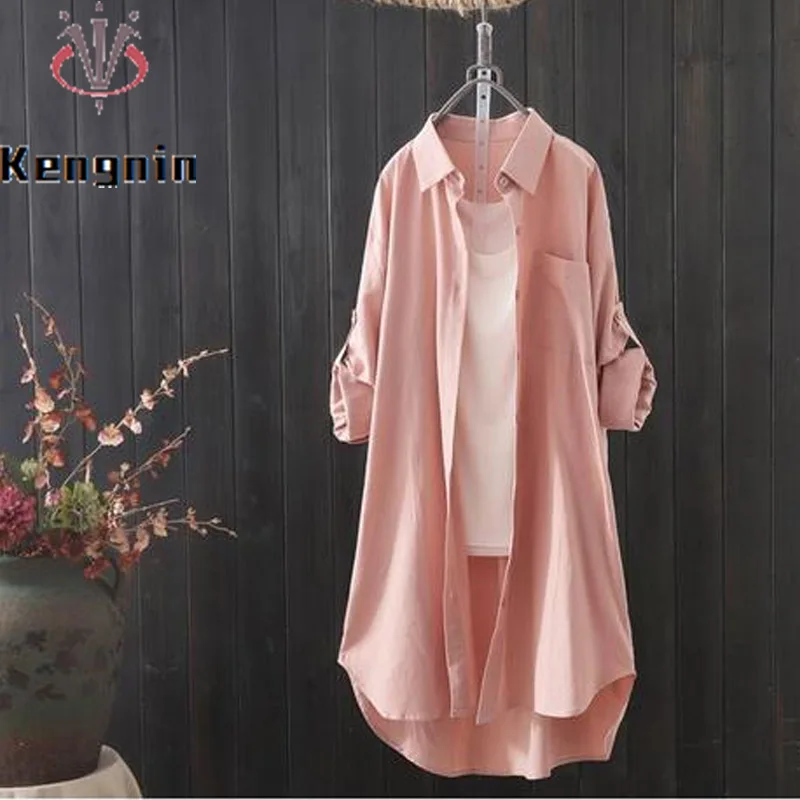 Mid-Long Cotton Linen Women Blouse for 2024 Autumn Loose Long Sleeve Lady Shirts Female Tops Plus Size Solid Color Blause KN541
Mid-Long Cotton Linen Women Blouse for 2024 Autumn Loose Long Sleeve Lady Shirts Female Tops Plus Size Solid Color Blause KN541