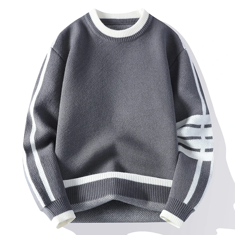 New Men's Casual Long Sleeved Striped Round Neck Knitted Sweater Comfortable Fashionable Breathable and Versatile Top
New Men's Casual Long Sleeved Striped Round Neck Knitted Sweater Comfortable Fashionable Breathable and Versatile Top
