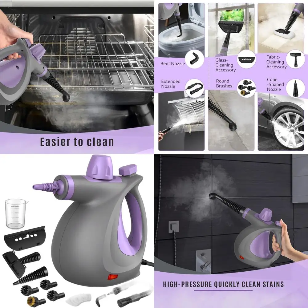 Portable Multi-Surface Steam Cleaner with 12 Accessories, Purple, for Home, Car, and Fabrics
Portable Multi-Surface Steam Cleaner with 12 Accessories, Purple, for Home, Car, and Fabrics
