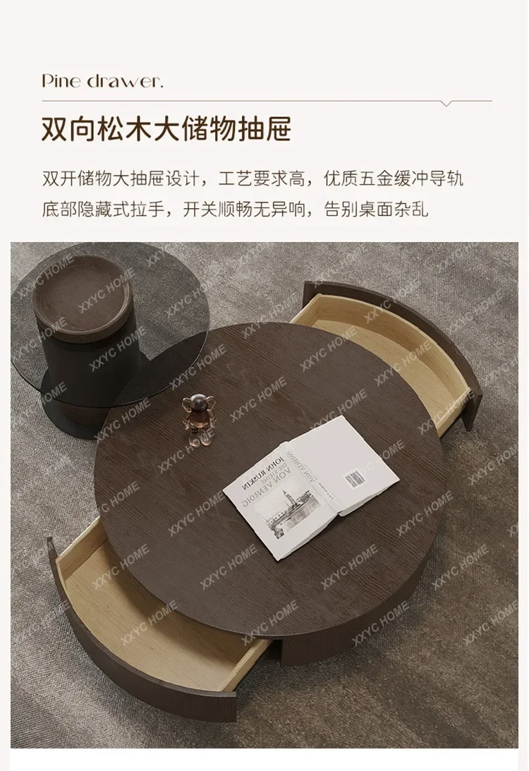 YYj W Living Room Solid Wood Pure Black High-end Luxury Size Round Small Apartment Telescopic Tempered Glass Coffee Table
YYj W Living Room Solid Wood Pure Black High-end Luxury Size Round Small Apartment Telescopic Tempered Glass Coffee Table