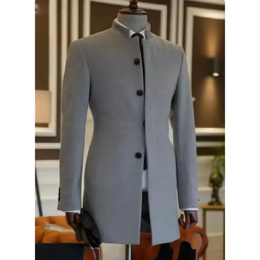 Stand Lapel Simple Gray Men Casual Coat One Piece Single-Breasted Slim Fit Daily Office Buisness Male Overcoat
Stand Lapel Simple Gray Men Casual Coat One Piece Single-Breasted Slim Fit Daily Office Buisness Male Overcoat