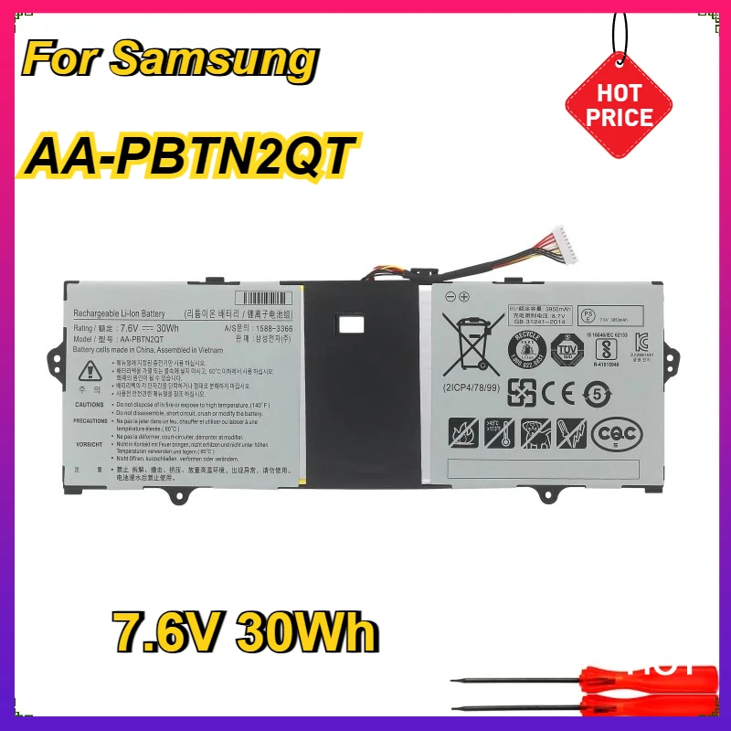 AA-PBTN2QT Laptop Battery for Samsung Notebook9 NP900X3N 900X5N 900X3T 900X3N-K03 K06 K09 K04 7.6V 30Wh
AA-PBTN2QT Laptop Battery for Samsung Notebook9 NP900X3N 900X5N 900X3T 900X3N-K03 K06 K09 K04 7.6V 30Wh