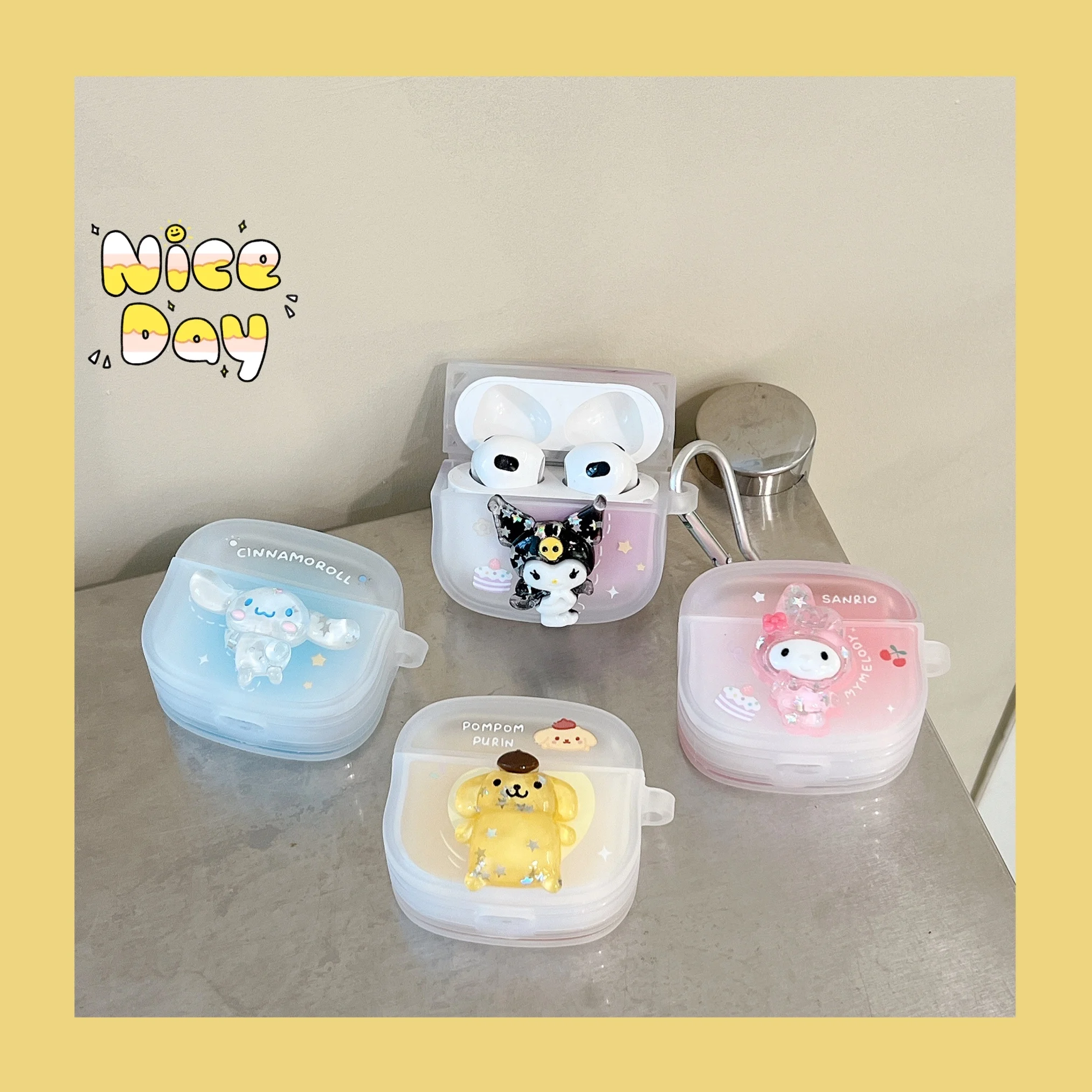 Cartoon 3D Crystal doll Candy Color Earphone Case For Airpods 1 2 Pro Sanrio Melody Kuromi Protective Soft Cover For Airpods 3
Cartoon 3D Crystal doll Candy Color Earphone Case For Airpods 1 2 Pro Sanrio Melody Kuromi Protective Soft Cover For Airpods 3