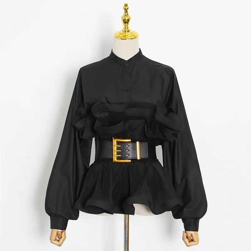 Irregular waist lace pleated top women's solid color fashionable versatile commuter shirt simple luxury temperament elegant high
Irregular waist lace pleated top women's solid color fashionable versatile commuter shirt simple luxury temperament elegant high