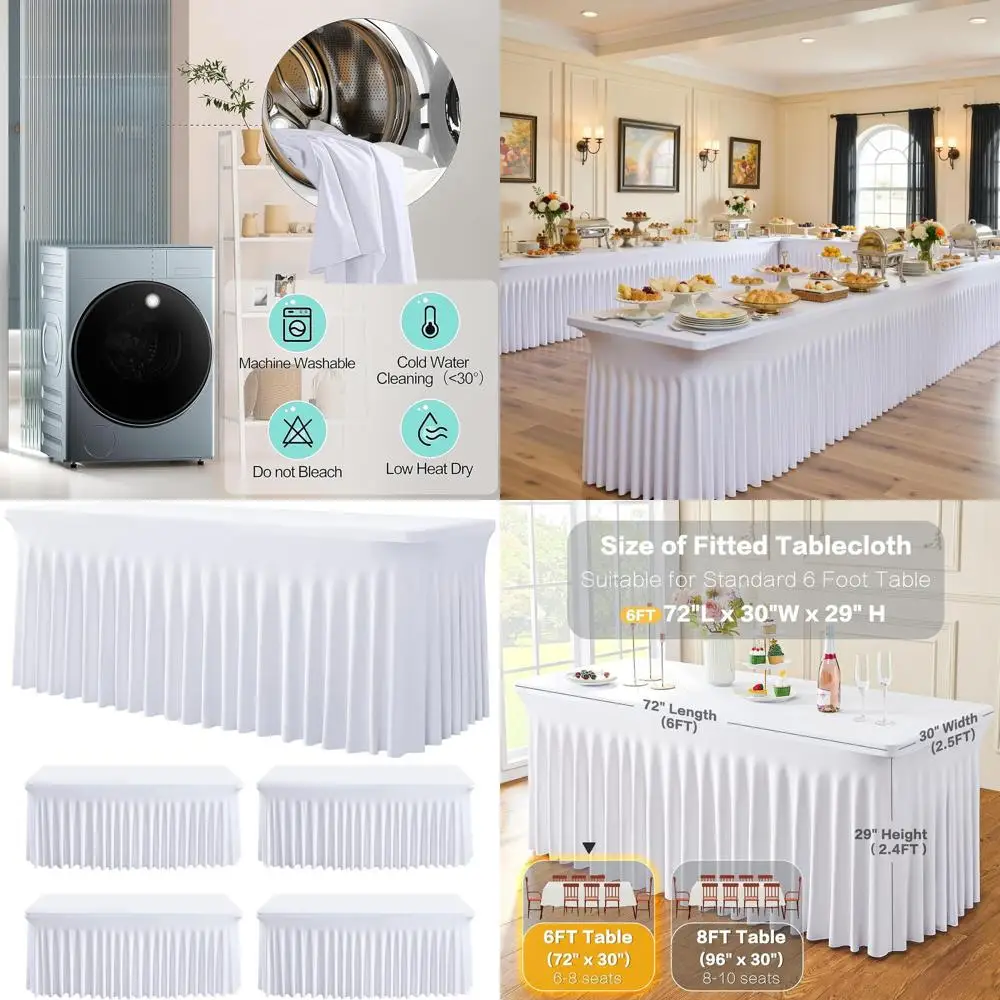 Белые скатерти, 5 штук в упаковке, эластичные, подходят для столов длиной 6 футов, идеально подходят для вечеринок, свадеб и торжеств
Белые скатерти, 5 штук в упаковке, эластичные, подходят для столов длиной 6 футов, идеально подходят для вечеринок, свадеб и торжеств