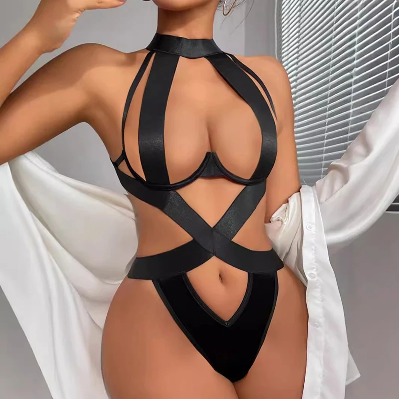 Black Halter Sexy Female Lingerie Bandage One Piece Bra Sets Erotic Costumes Teddy Baby Doll Push Up Underwear Set Bodysuit
Black Halter Sexy Female Lingerie Bandage One Piece Bra Sets Erotic Costumes Teddy Baby Doll Push Up Underwear Set Bodysuit
