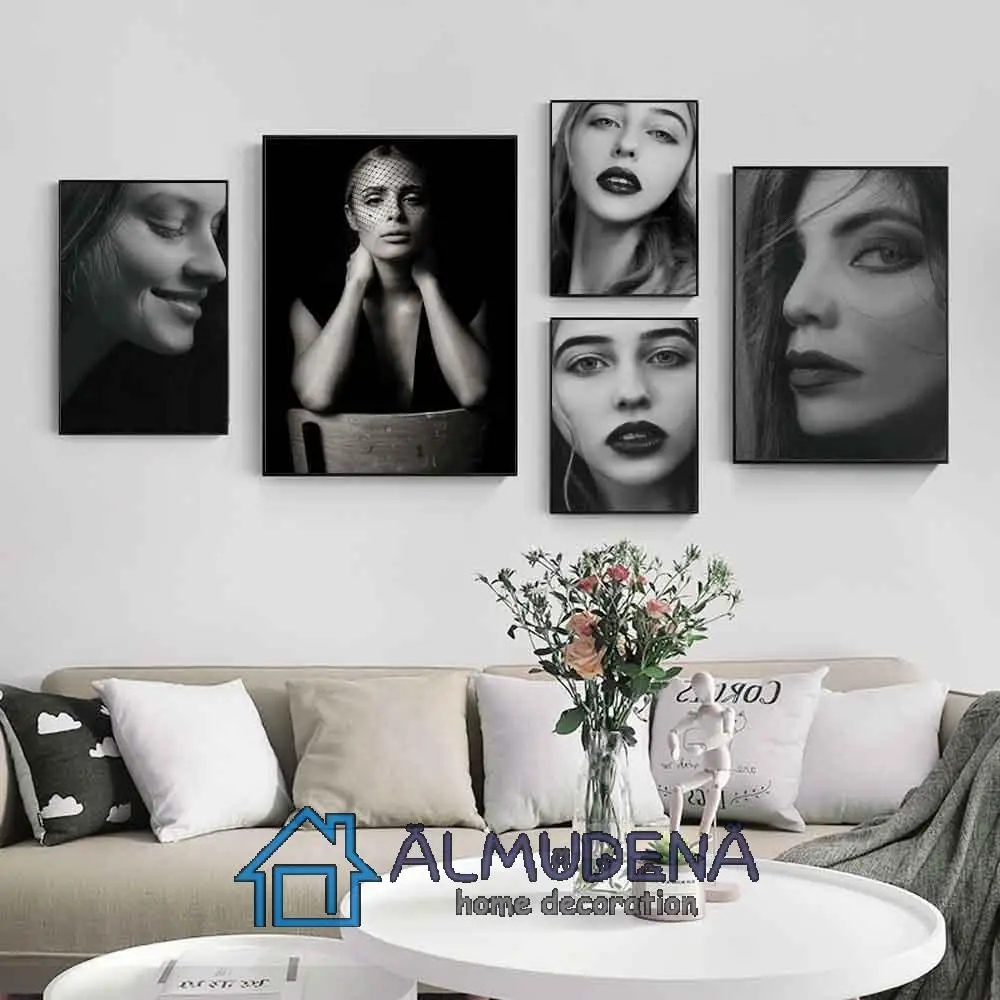 Black and White Figure Canvas Painting Fashion Girl Poster Salon Beauty Shop Living Room Corridor Home Decoration Wall Mural
Black and White Figure Canvas Painting Fashion Girl Poster Salon Beauty Shop Living Room Corridor Home Decoration Wall Mural