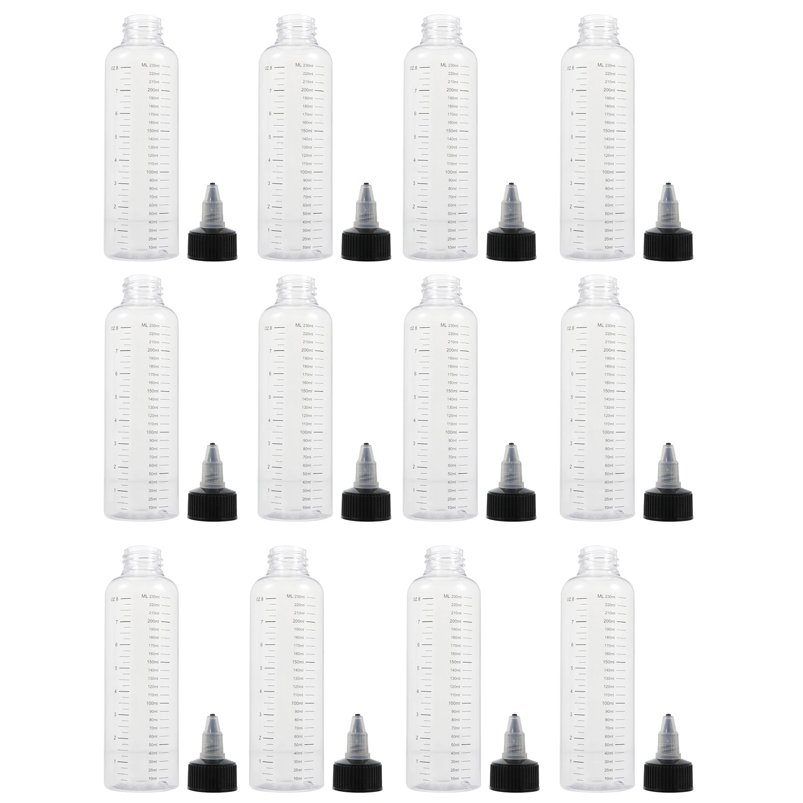12pcs Transparent Pointed Mouth Bottles 230ML Squeeze Liquid Container Empty Refillable Plastic Bottle Hair Salon Pet Store Use
12pcs Transparent Pointed Mouth Bottles 230ML Squeeze Liquid Container Empty Refillable Plastic Bottle Hair Salon Pet Store Use