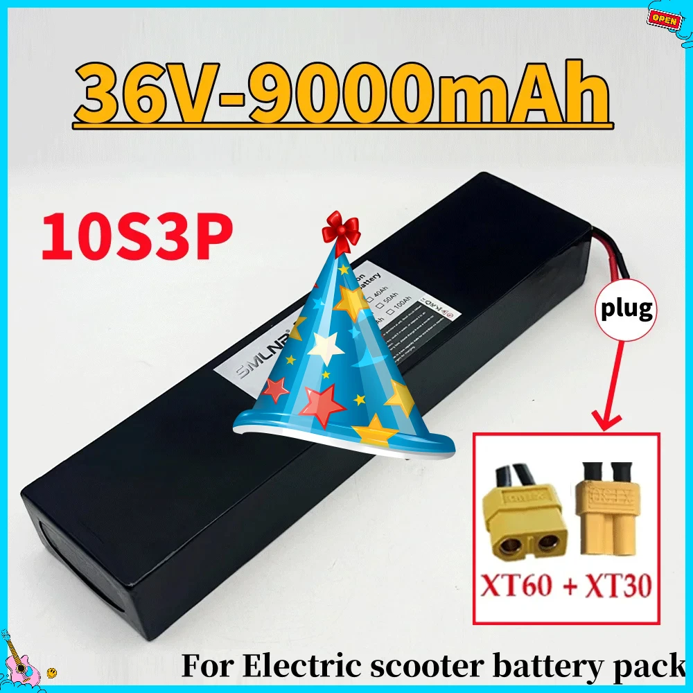 36V 9000mAh Newly upgraded Rechargeable 10S3P 42V Electric Battery Pack 18650 Lithium M365 for XT60+XT30 plug
36V 9000mAh Newly upgraded Rechargeable 10S3P 42V Electric Battery Pack 18650 Lithium M365 for XT60+XT30 plug