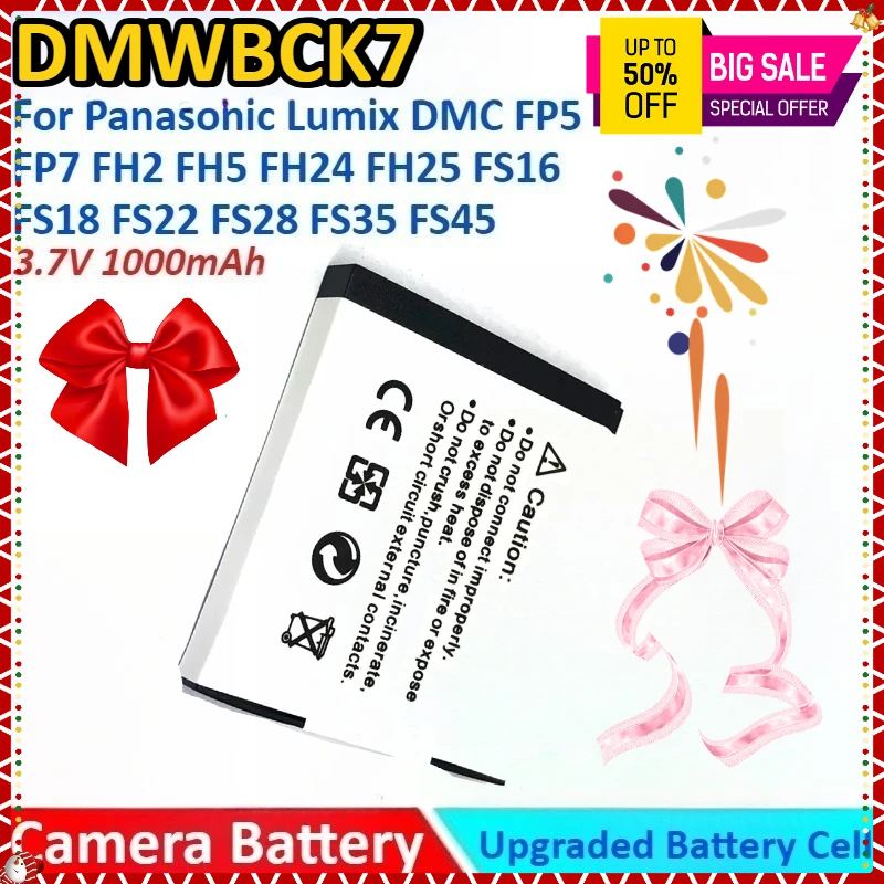 1000mAh 3.7V DMW-BCK7 Camera Battery+Charger for Panasonic Lumix DMC FP5 FP7 FH2 FH5 FH24 FH25 FS16 FS18 FS22 FS28 FS35 FS45
1000mAh 3.7V DMW-BCK7 Camera Battery+Charger for Panasonic Lumix DMC FP5 FP7 FH2 FH5 FH24 FH25 FS16 FS18 FS22 FS28 FS35 FS45