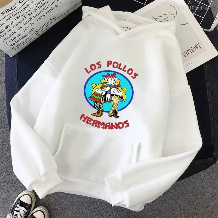 Толстовка LOS POLLOS Hermanos с изображением фильма для женщин, свитшот с забавными цыплятами и братьями, мужские толстовки большого размера, пуловер, уличная одежда в стиле хип-хоп
Толстовка LOS POLLOS Hermanos с изображением фильма для женщин, свитшот с забавными цыплятами и братьями, мужские толстовки большого размера, пуловер, уличная одежда в стиле хип-хоп