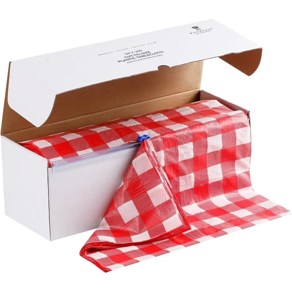 54 Inch X 300 eet Plastic Table Cloths with Cutter Box, Red Checkered Disposable Table Cover Roll, Plastic Tablecloth or Party,
54 Inch X 300 eet Plastic Table Cloths with Cutter Box, Red Checkered Disposable Table Cover Roll, Plastic Tablecloth or Party,