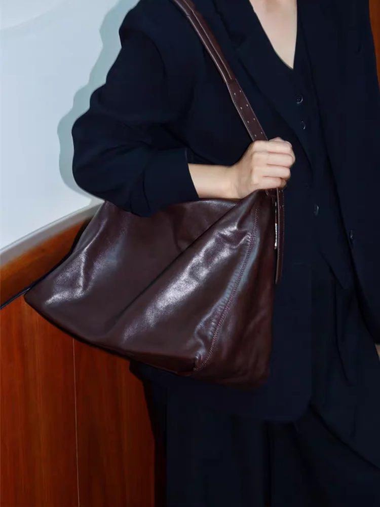 Fashion Simple Niche Bag Women Genuine Leather Bag\Handbag Real Leather Casual Underarm Shoulder Crssbody Commuter Bag Large
Fashion Simple Niche Bag Women Genuine Leather Bag\Handbag Real Leather Casual Underarm Shoulder Crssbody Commuter Bag Large