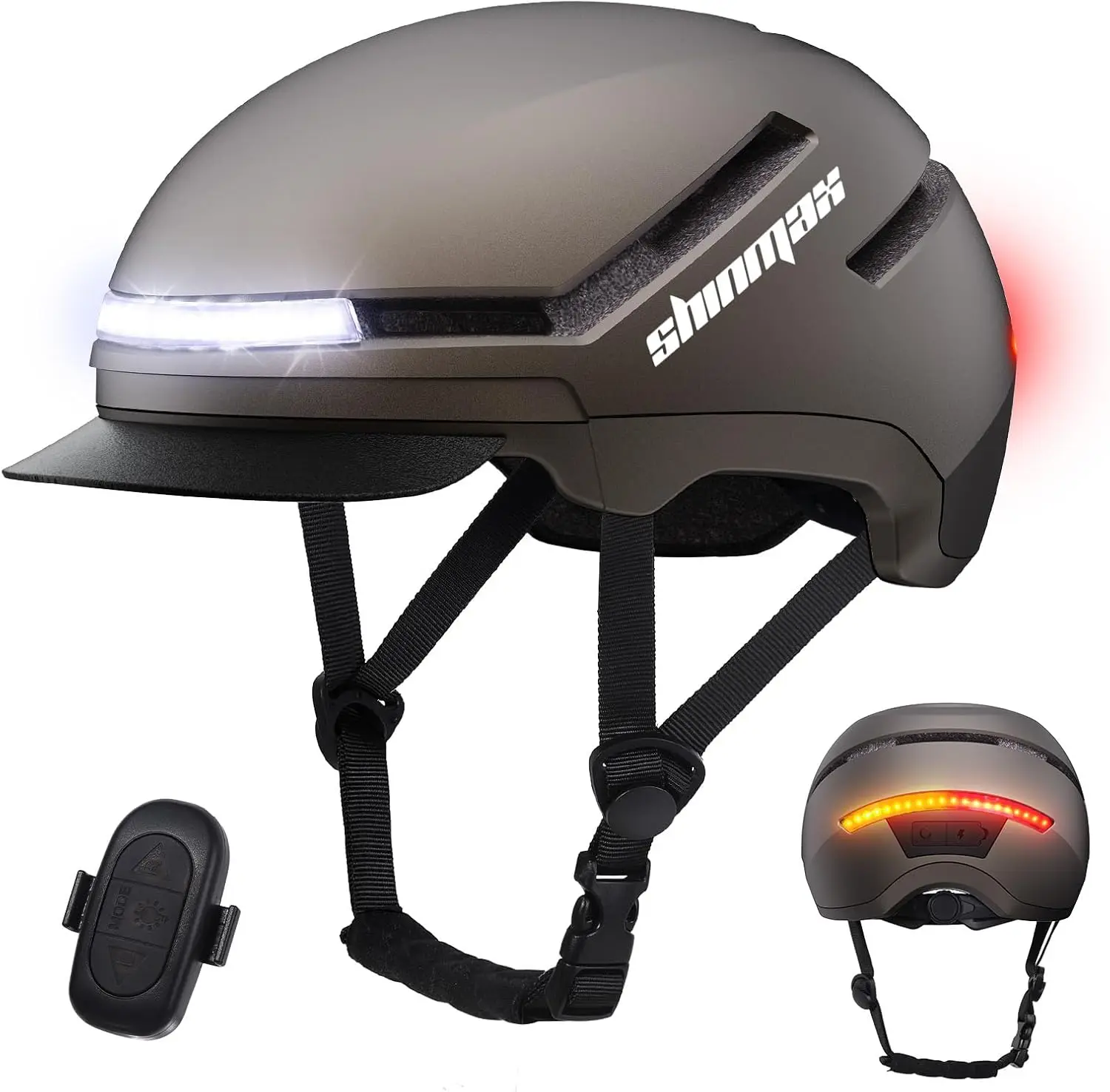 Bike Helmet with Turn Signals, NTA Certified up to 28 mph, USB Rechargeable Rear Light, Visor, Cycling Helmet for E-Bike, Scooter, Commuter Adults
Bike Helmet with Turn Signals, NTA Certified up to 28 mph, USB Rechargeable Rear Light, Visor, Cycling Helmet for E-Bike, Scooter, Commuter Adults