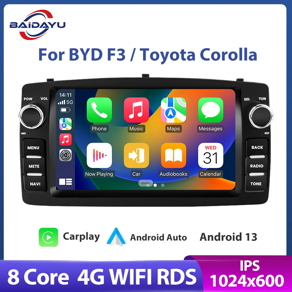 2din 7" Android 12 Wireless CarPlay car radio Car Multimedia For Toyota Corolla E120 BYD F3 for car gps navigation wifi FM RDS
2din 7" Android 12 Wireless CarPlay car radio Car Multimedia For Toyota Corolla E120 BYD F3 for car gps navigation wifi FM RDS