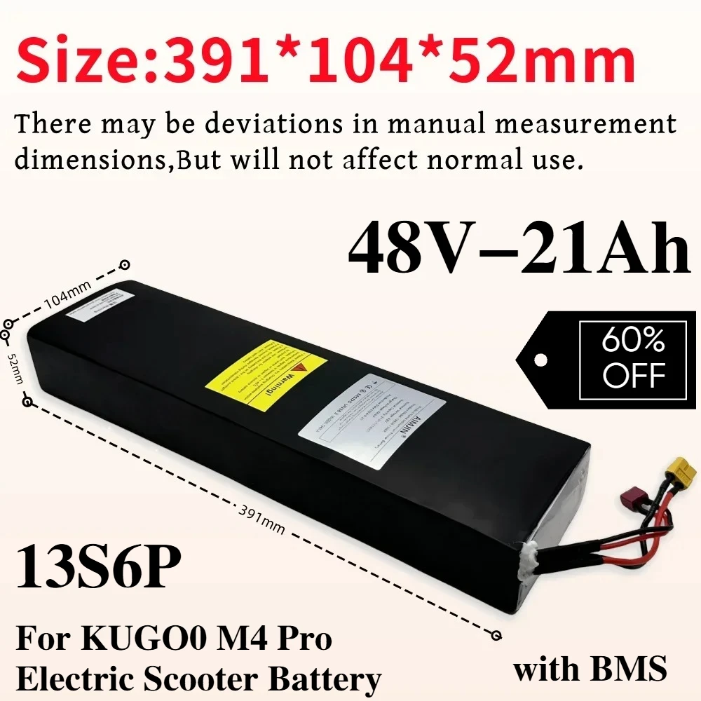 18650 13S6P Lithium-ion Battery Pack 48V 21Ah High-power Rechargeable Battery For KUGOO M4 Pro Electric Scooter Battery
18650 13S6P Lithium-ion Battery Pack 48V 21Ah High-power Rechargeable Battery For KUGOO M4 Pro Electric Scooter Battery