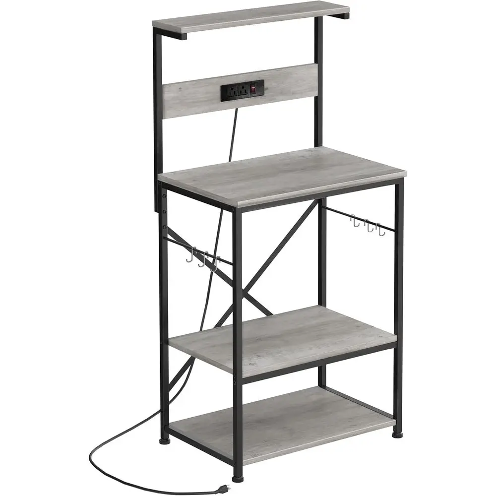 Кухонная полка-стеллаж с розеткой, органайзер для хранения с 6 крючками, подставка для микроволновой печи, полка для специй и кофе
Кухонная полка-стеллаж с розеткой, органайзер для хранения с 6 крючками, подставка для микроволновой печи, полка для специй и кофе