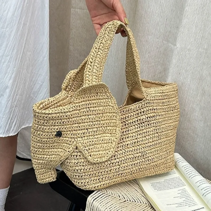 Summer Beach Large Capacity Tote Bag Handmade Elephant Shape Straw Woven Bag Casual Rattan Handbag Vacation Boho Shoulder Purse
Summer Beach Large Capacity Tote Bag Handmade Elephant Shape Straw Woven Bag Casual Rattan Handbag Vacation Boho Shoulder Purse