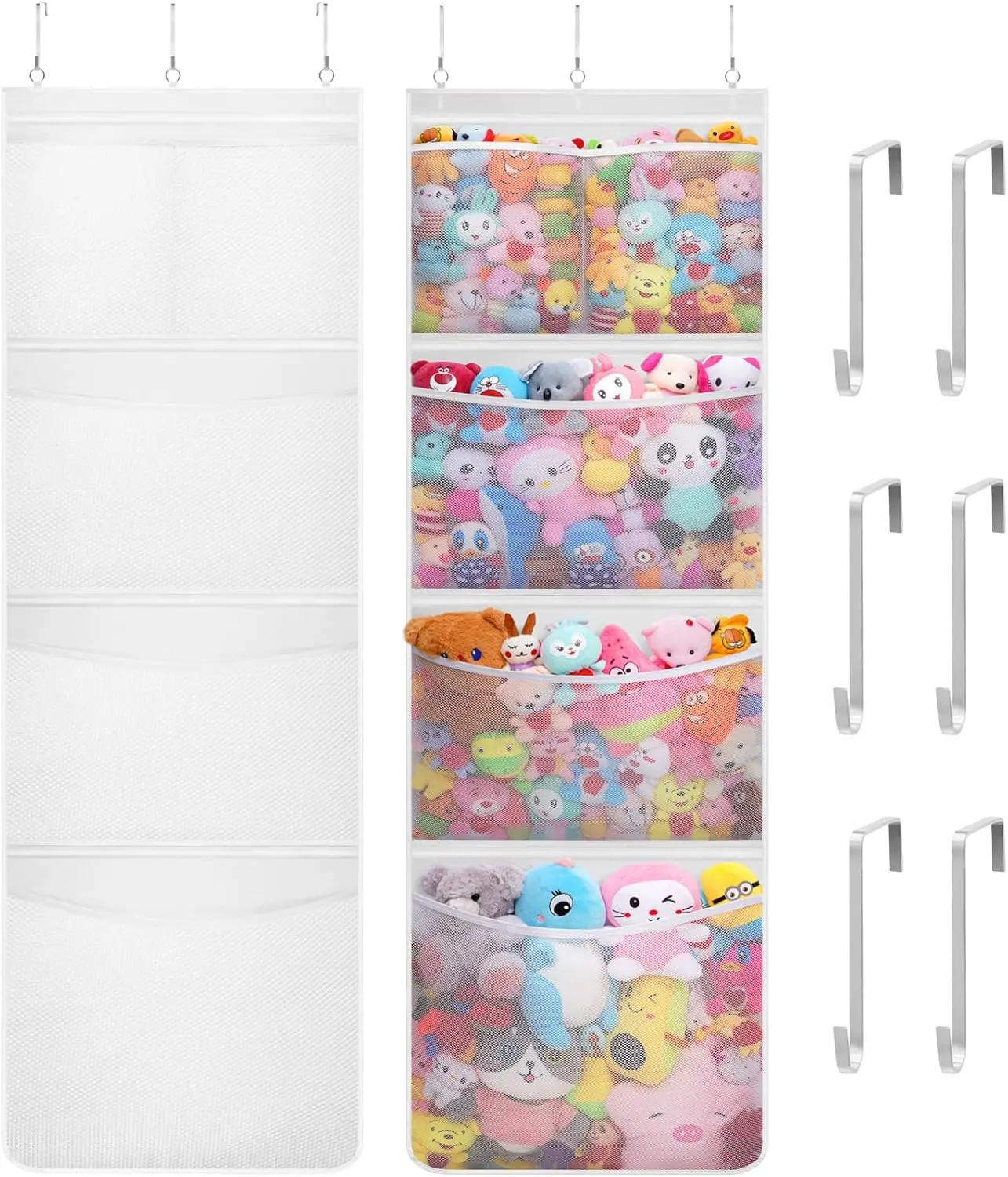 Stuffed Animal Storage, Over the Door Organizer with 5 Expandable Mesh Pockets, Breathable Oxford Fabric Hanging Kid Bab
Stuffed Animal Storage, Over the Door Organizer with 5 Expandable Mesh Pockets, Breathable Oxford Fabric Hanging Kid Bab