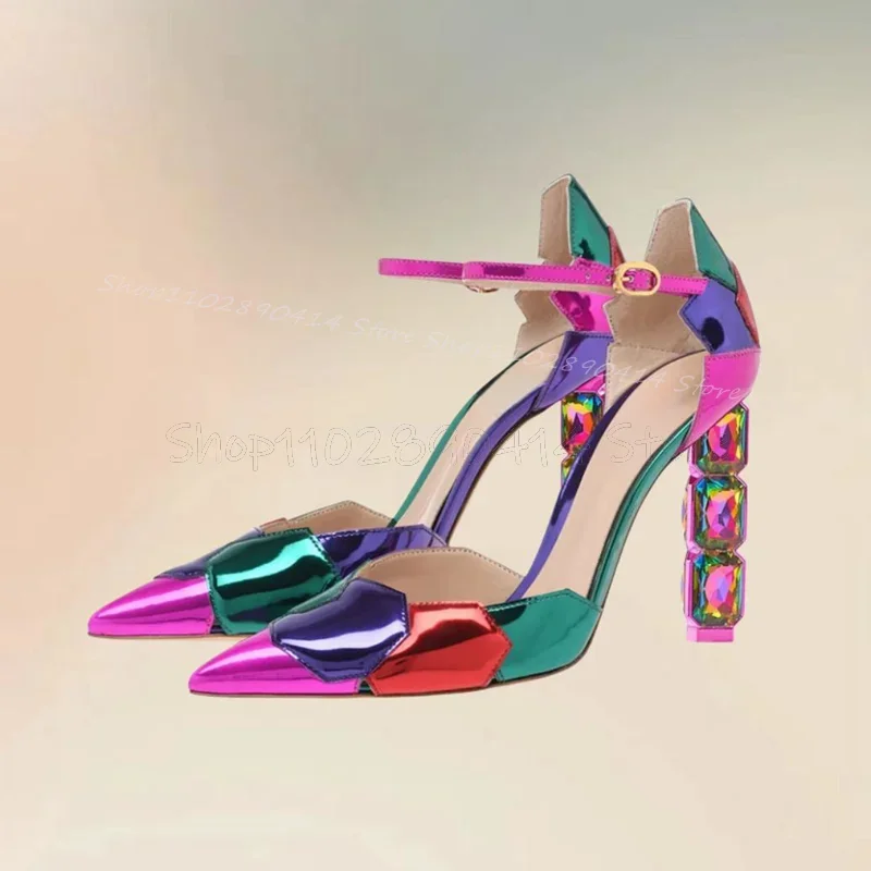 Mixed Color Strange Style Heels Pointed Toe Pumps Ankle Buckle Strap Women Shoes Fashion Party Banquet 2024 Zapatos Para Mujere
Mixed Color Strange Style Heels Pointed Toe Pumps Ankle Buckle Strap Women Shoes Fashion Party Banquet 2024 Zapatos Para Mujere