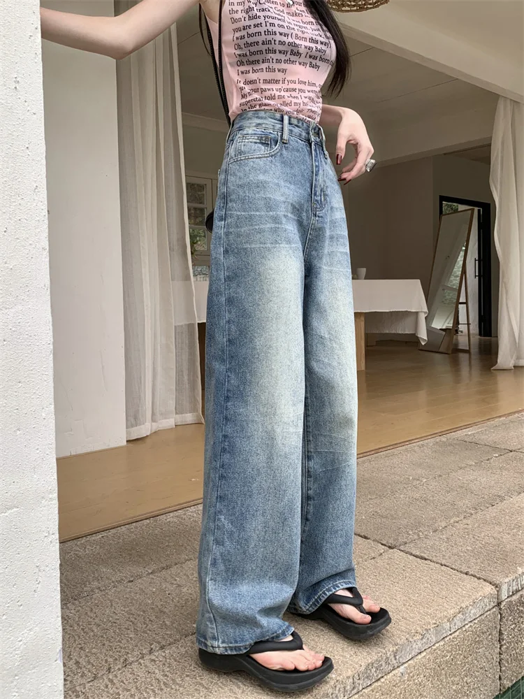 Slergiri Y2k American Retro Straight Leg Jeans Women's Fashion Loose High Waist Streetwear Casual Wide Leg Pants For Women 2024
Slergiri Y2k American Retro Straight Leg Jeans Women's Fashion Loose High Waist Streetwear Casual Wide Leg Pants For Women 2024