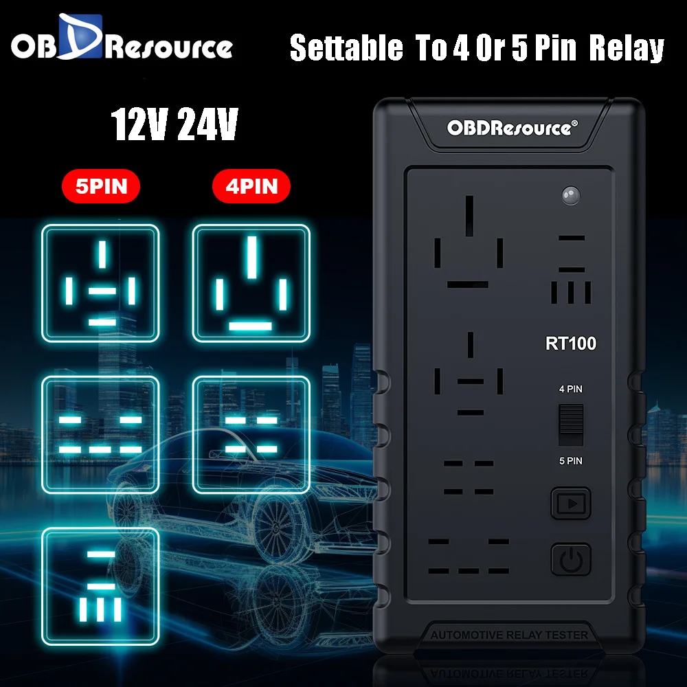 Автомобильный тестер реле RT100 Компактный беспроводной супер 4-контактный и 5-контактный тестер реле для автоматического реле распознавания 12 и 24 В
Автомобильный тестер реле RT100 Компактный беспроводной супер 4-контактный и 5-контактный тестер реле для автоматического реле распознавания 12 и 24 В