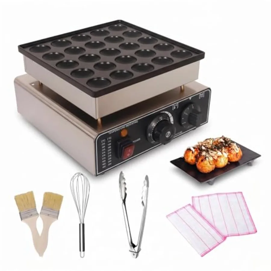 900W pancake maker for cafe and food truck, stainless steel commercial electric nonstick waffle maker, silver, 25-hole design w
900W pancake maker for cafe and food truck, stainless steel commercial electric nonstick waffle maker, silver, 25-hole design w