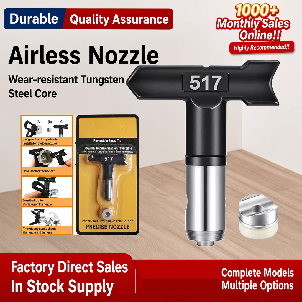 Reversible Airless Spray Tip,Airless Paint Gun Nozzles,Durable Reusable Design,Specially for Professional&DIY Painting
Reversible Airless Spray Tip,Airless Paint Gun Nozzles,Durable Reusable Design,Specially for Professional&DIY Painting