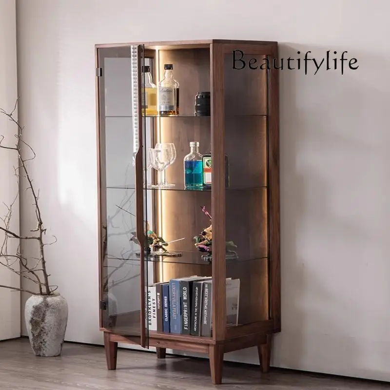 North American black walnut glass display cabinet solid wood glass figure cabinet light luxury storage cabinet
North American black walnut glass display cabinet solid wood glass figure cabinet light luxury storage cabinet