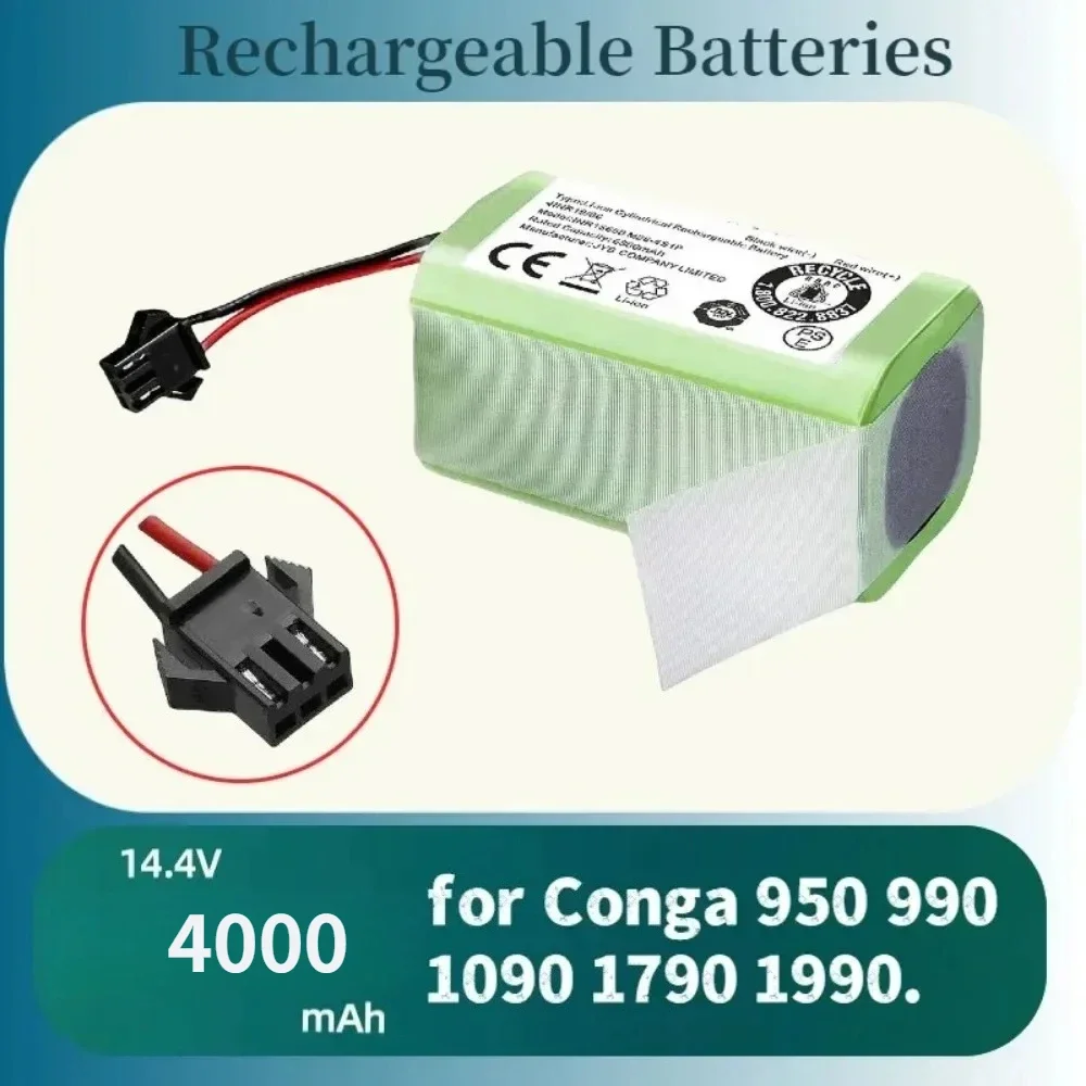 14.4V 4000mAh Lithium Battery Stable Power Supply for Conga 990 1090 1790 1990 Deebot DN622 Robovac 11 Tesvor X500 Robot Vacuum
14.4V 4000mAh Lithium Battery Stable Power Supply for Conga 990 1090 1790 1990 Deebot DN622 Robovac 11 Tesvor X500 Robot Vacuum