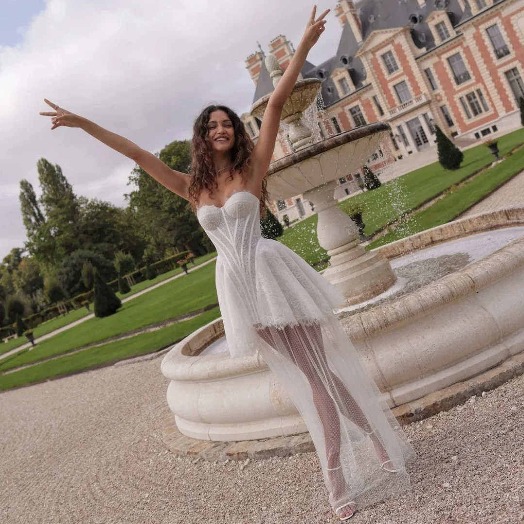 Кружевные короткие свадебные платья для невест, милый корсет, Vestido de Novia, шикарные вечерние пышные платья по индивидуальному заказу
Кружевные короткие свадебные платья для невест, милый корсет, Vestido de Novia, шикарные вечерние пышные платья по индивидуальному заказу