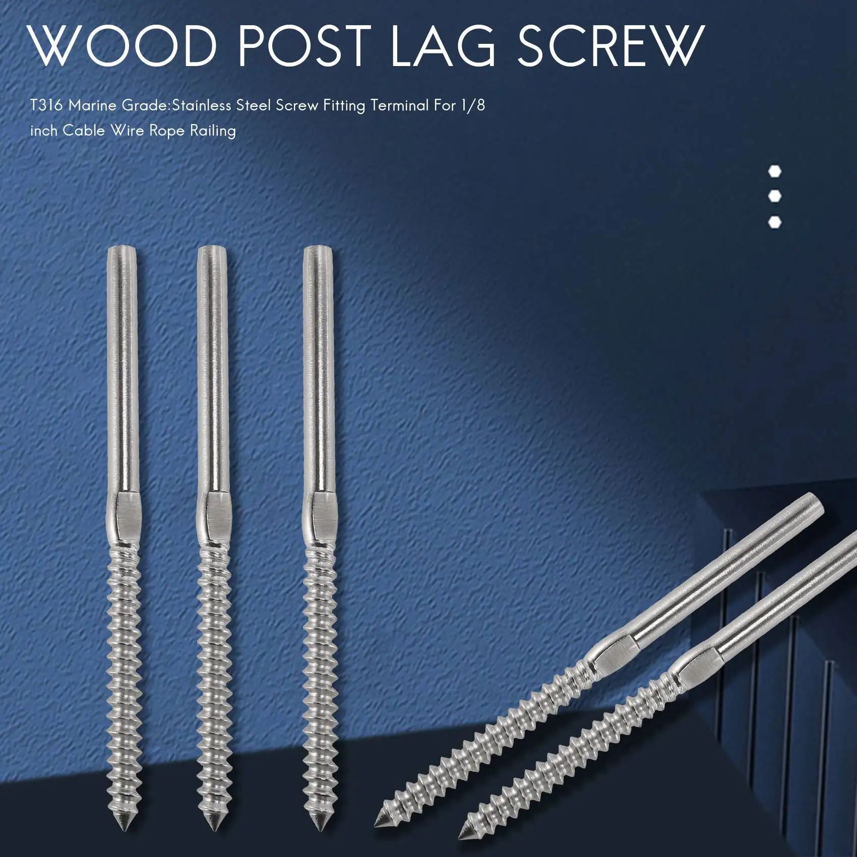 B03C-30 Pairs Left&Right Hand Thread Lag Screws For 1/8 Inch Cable Railing Stair Deck Railing For Wood Post Lag Screw Swage Syst
B03C-30 Pairs Left&Right Hand Thread Lag Screws For 1/8 Inch Cable Railing Stair Deck Railing For Wood Post Lag Screw Swage Syst